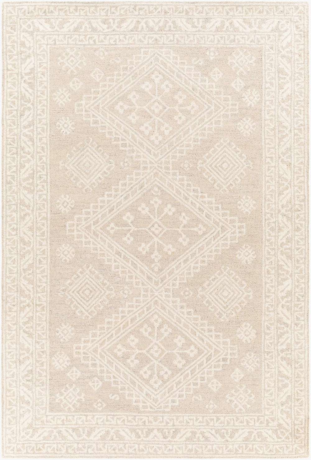 Livabliss Kayseri Hand Tufted Wool Area Rug Geometric Traditional Pattern for Entryway Bedside Medium Gray, Li 8'10" x 12' KSR2305-81012