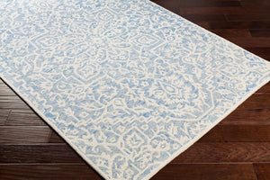 Livabliss Kayseri Hand Tufted Wool Area Rug Traditional Pattern for Entryways and Small Spaces Denim, Pale Blu 8'10" x 12' KSR2307-81012