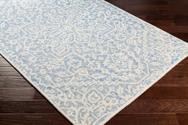 Livabliss Kayseri Hand Tufted Wool Area Rug Traditional Pattern for Entryways and Small Spaces Denim, Pale Blu 8'10" x 12' KSR2307-81012