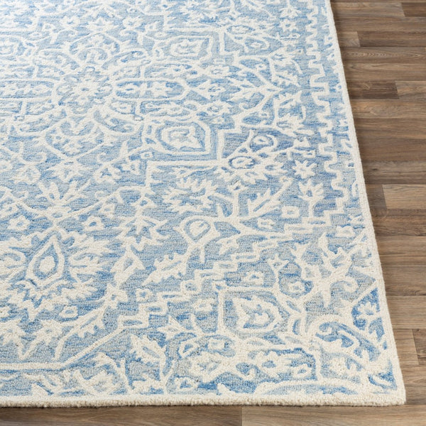 Livabliss Kayseri Hand Tufted Wool Area Rug Traditional Pattern for Entryways and Small Spaces Denim, Pale Blu 8'10" x 12' KSR2307-81012