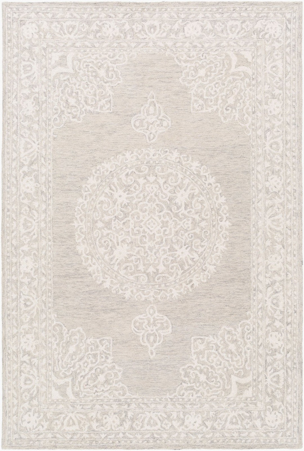 Livabliss Kayseri Hand Tufted Wool Area Rug Bohemian Global Pattern for Entryways and Accent Spots Medium Gray, Li 2' x 3' KSR2313-23