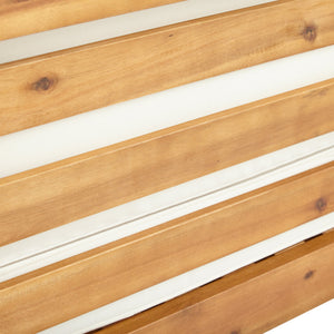 English Elm Christopher Knight Home® - OANA Outdoor Club Chair with Acacia Wood Frame, Removable Cushions, Slatted Design for Quick Drying Beige 65546.00BGE