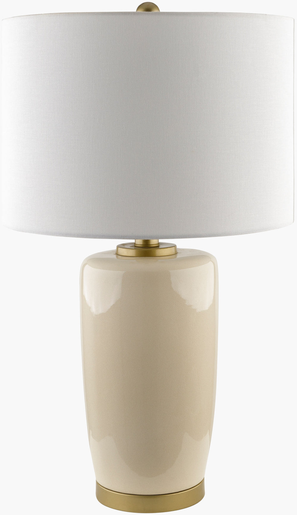 Surya Kasuri 26-inch Elegant Ceramic Accent Table Lamp With Classic Linen Shade For Timeless Style Body, Gray,Base, Metallic ,Brass,Shade, White,Finial, Metallic ,Brass,Harp, Metallic ,Brass,Cord, Black Ceramic,Iron,Linen,Polystyrene,Iron Ksu-002