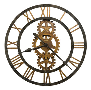 Hekman Furniture 625517 Crosby Metal Wall Clock - 30-inch Industrial Design With Roman Numerals And Gears Metal Crosby Wall Clock 625517