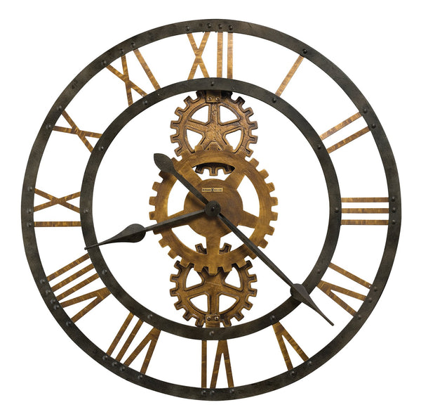 Hekman Furniture 625517 Crosby Metal Wall Clock - 30-inch Industrial Design With Roman Numerals And Gears Metal Crosby Wall Clock 625517