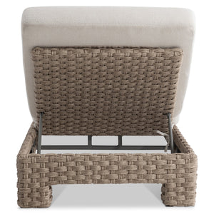 Bernhardt Bernhardt Trieste Outdoor Chaise Lounge — All-Weather Pampas Wicker, Deep Cushions, Modern Sculptural Design - Made to Order O1419A