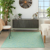 Nourison Positano POS01 Machine Made Power-loomed No Border Indoor/Outdoor Modern Outdoor Rug Blue Green, Blue Green 100% Polypropylene 99446790491