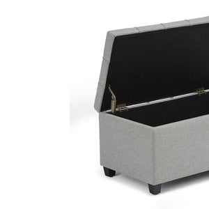 English Elm Sienna Storage Ottoman Bench In Dove Grey - Stylish, Versatile Seating With Hidden Storage & Safety Hinge B136P159116-GIGA