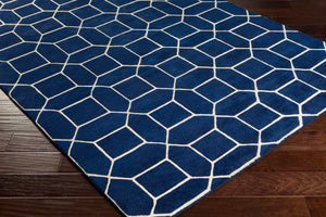 Surya Keystone 4' X 6' Handcrafted Wool Rug - Unique Design For Elegance, Warmth, And Timeless Style Ink Blue Wool Ksy9004-69