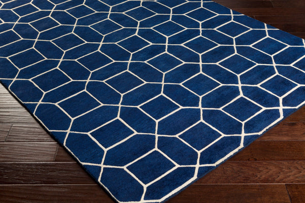 Surya Keystone 4' X 6' Handcrafted Wool Rug - Unique Design For Elegance, Warmth, And Timeless Style Ink Blue Wool Ksy9004-69