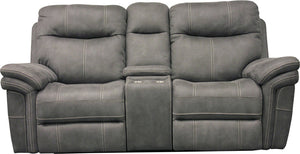 Parker House Parker Living Mason - Carbon Power Reclining Console Loveseat Carbon 100% Polyester (W) MMA#822CPH-CRB