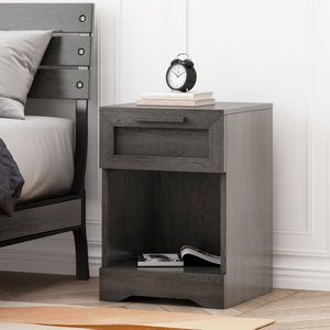 English Elm Christopher Knight Home® - DELANEY Faux Wood 1-Drawer Nightstand with Bottom Shelf, Moisture-Resistant MDF, Compact Chic Grey 71138.00