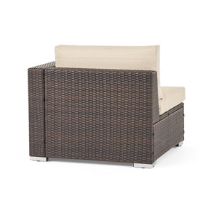 English Elm Christopher Knight Home® - SANTA SANTA ROSA Right Armchair Rattan Frame with Aluminum Accents — Weather-Resistant Stylish Seating Multi 65058.00ALUMBRN