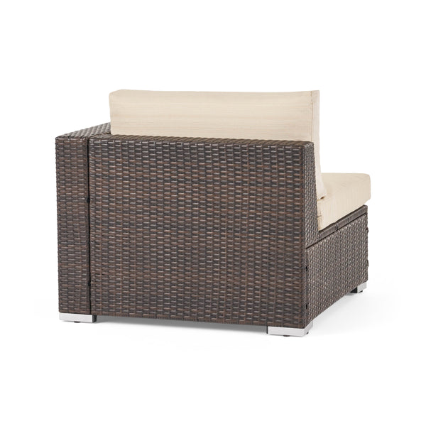 English Elm Christopher Knight Home® - SANTA SANTA ROSA Right Armchair Rattan Frame with Aluminum Accents — Weather-Resistant Stylish Seating Multi 65058.00ALUMBRN