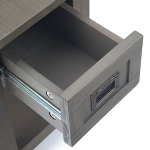 English Elm Monroe Rustic Narrow Side Table - Handcrafted Acacia With Farmhouse Grey Finish & Storage Drawer B136P158957