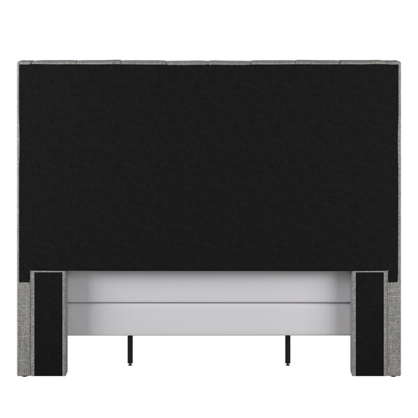 Homelegance By Top-Line Thorin Wingback Button Tufted Bed Grey Linen