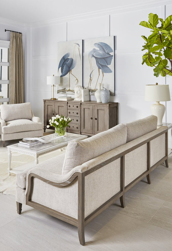 A.R.T. Furniture Tresco Sofa - Elegant New Traditional Design With Smoaked Finish & Plush Comfort For Your Living Room Brown Fabric In A Polyester,Tan And Dove Coloration 760521-5303