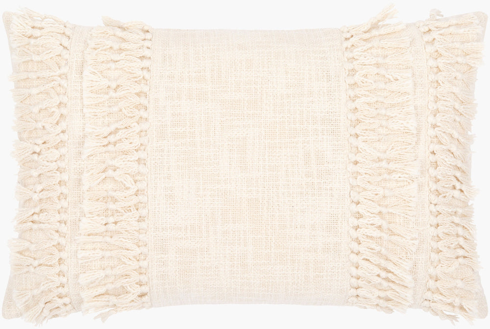 Surya Katie Rustic Country Cottage 14"L X 22"W Lumbar Pillow - Soft Cotton Decor For Cozy Living Spaces Cream Cotton,Cotton Kte001-1422d