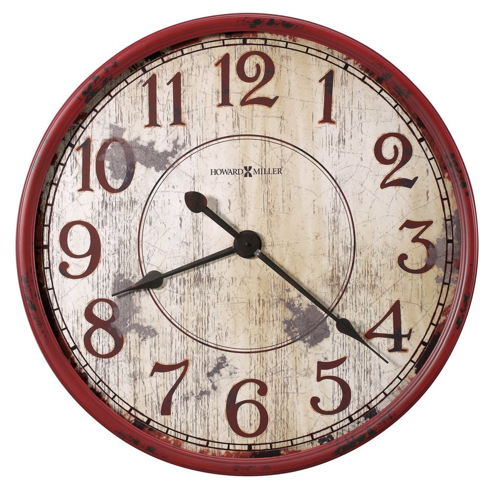 Hekman Furniture 625598 Oversized Antique Red Wall Clock – Rustic Farmhouse Decor With Quartz Movement & Unique Style  Back 40 Wall Clock 625598