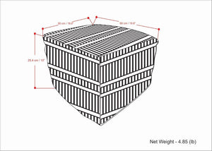 English Elm Safford Handwoven Outdoor/Indoor Square Pouf in Black & White – Recycled PET, Supportive Seat, UV Resistant B136P159026