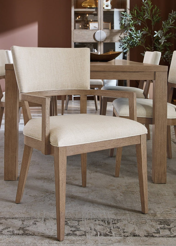 Hooker Furniture Sonnet Savile Oatmeal Upholstered Dining Chair With White Oak Frame, Minimalist Comfort & Craftsmanship 6072-75500-85