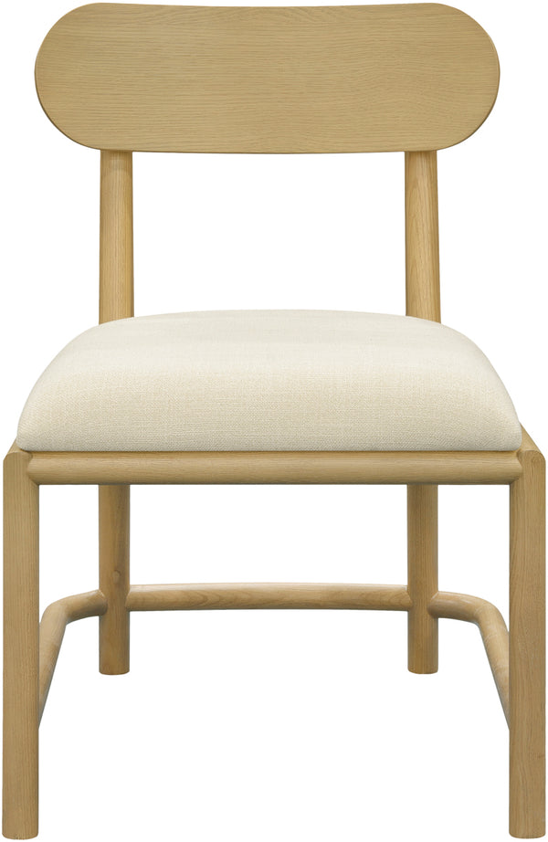 Keating KTG-002 33"H x 22"W x 28"D, 33"H x 22"W x 28"D Dining Chair KTG002-SET  Upholstery: Light Beige; Base: , Wheat Surya