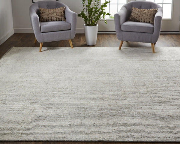 Feizy Rugs Alford Hand Knotted Wool Area Rug - Ultra-soft, Neutral Geometric Design For Modern Home Décor Ivory,Tan Wool Alf6922fivy000f99