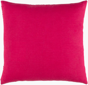 Surya Kantha 18"L X 18"W Cotton Accent Pillow - Exotic Indian Design With Intricate Stitching & Comfort Red Cotton Kth001-2020d