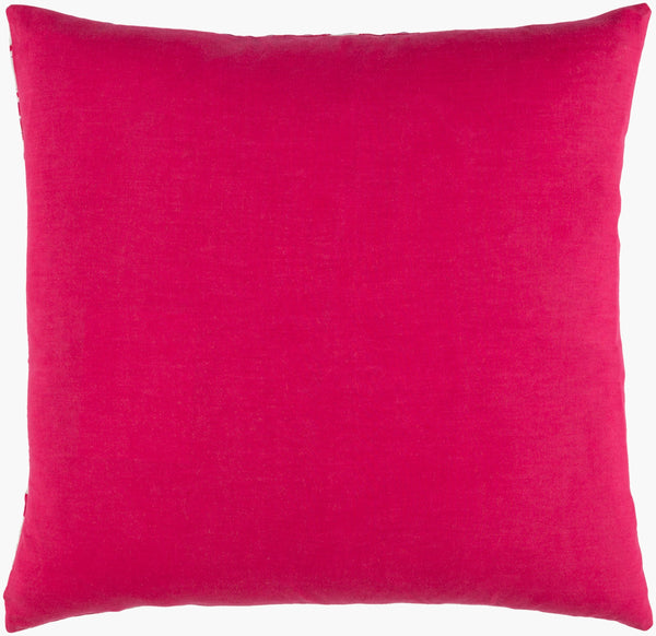 Surya Kantha 18"L X 18"W Cotton Accent Pillow - Exotic Indian Design With Intricate Stitching & Comfort Red Cotton Kth001-2020d