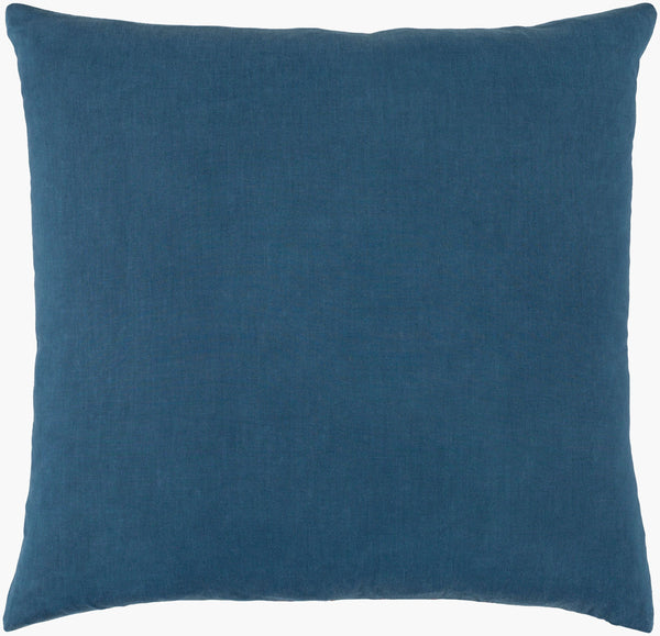 Surya Kantha 18"L X 18"W Cotton Accent Pillow - Exotic Indian Design With Intricate Stitching & Comfort Blue Cotton Kth005-2020