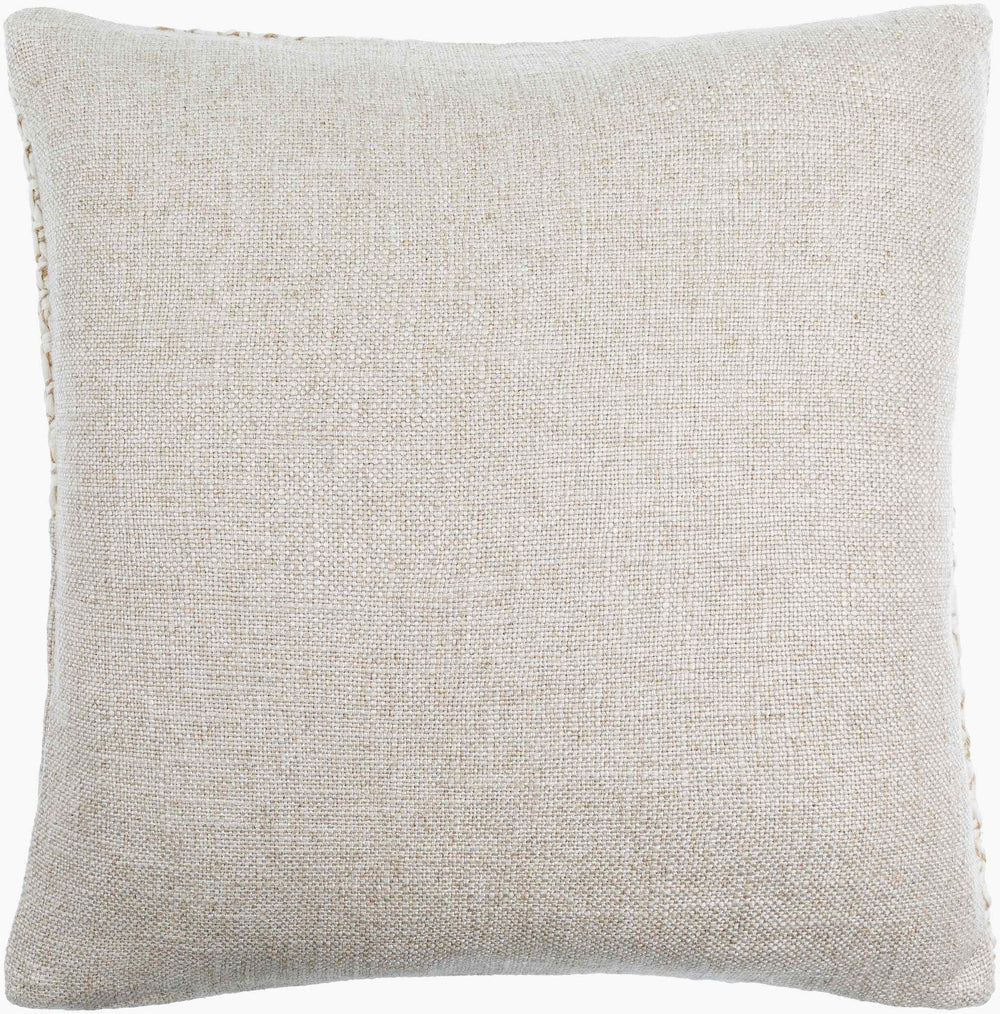 Surya Katherine 18” X 18” Cottage Style Accent Pillow - Soft Cotton-linen Blend For Cozy Home Decor Beige Cotton,Linen,Viscose,Viscose,Linen Kti002-2020p
