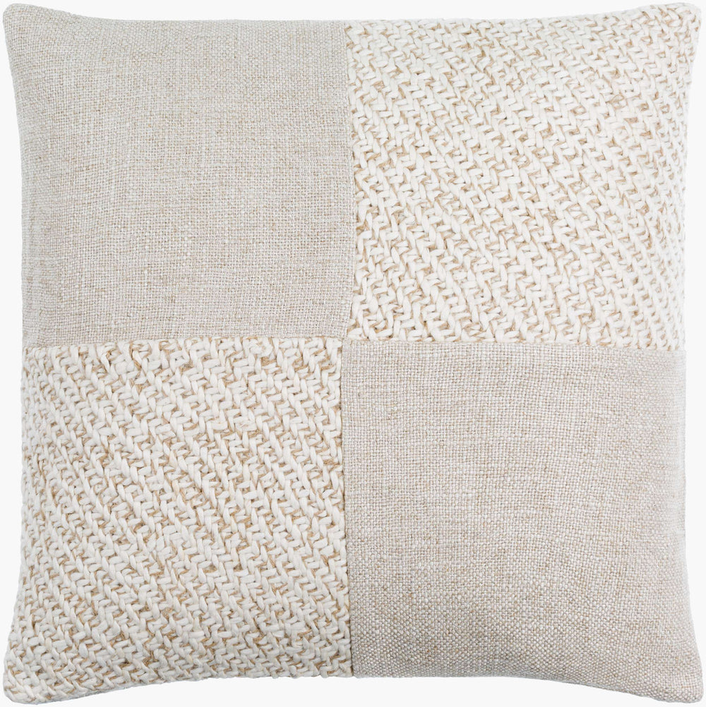 Surya Katherine 18” X 18” Cottage Style Accent Pillow - Soft Cotton-linen Blend For Cozy Home Decor Beige Cotton,Linen,Viscose,Viscose,Linen Kti002-2020p