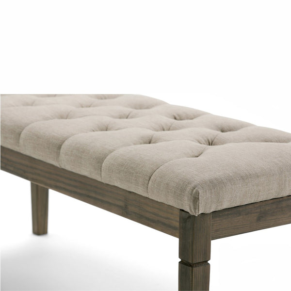 English Elm Waverly Tufted Ottoman Bench - Elegant Natural Upholstery For Versatile Home Décor & Comfort B136P159922-GIGA