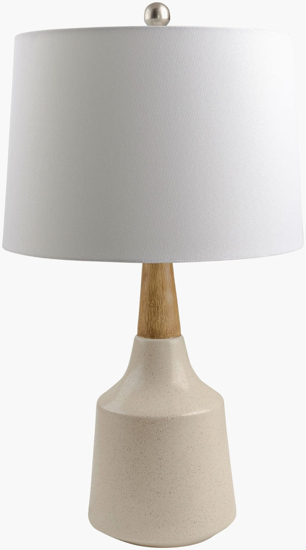 Livabliss Kent Sculptural Resin Table Lamp with Linen Shade for Modern Living Spaces KTLP-014