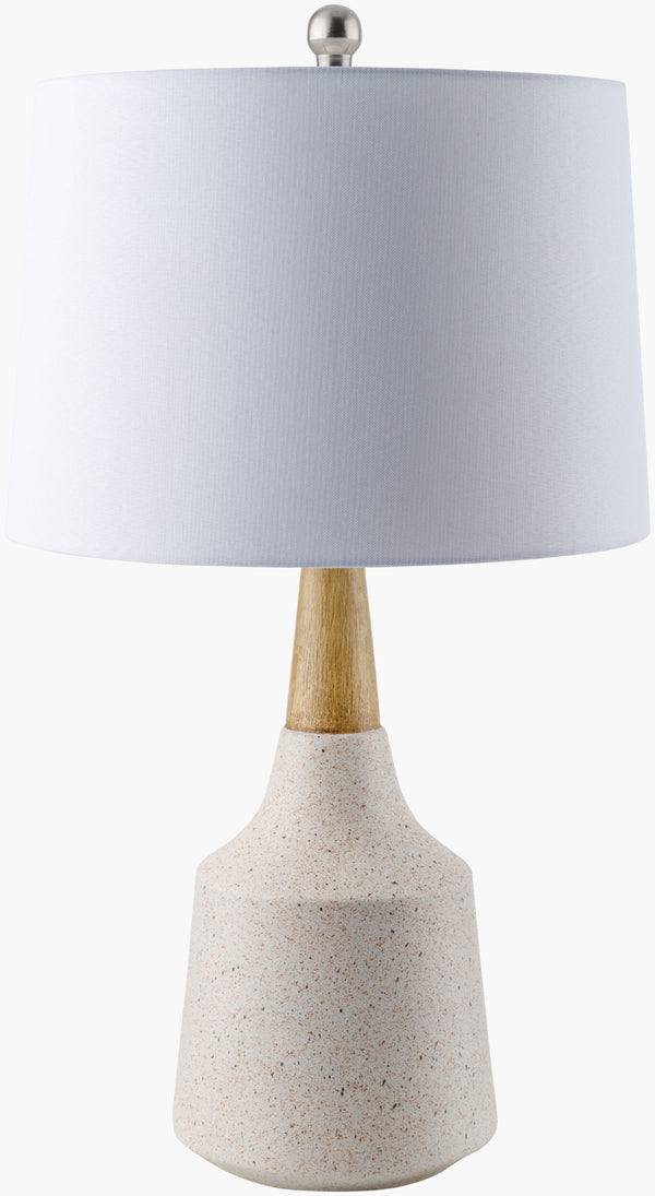 Livabliss Kent Resin Base Table Lamp with Woven Linen Shade for Bedroom or Living Room KTLP-015