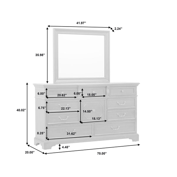 Pulaski Furniture Hickory Creek Dresser Mirror – Elegant Rectangular Design With Rich Brown Velvet Finish & Timeless Charm Brown Rubber Wood,Mirror P386110-pulaski