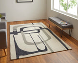 Feizy Rugs Maguire Wool/Nylon Hand Tufted Industrial Rug Ivory/Gray/Black 10' x 14'