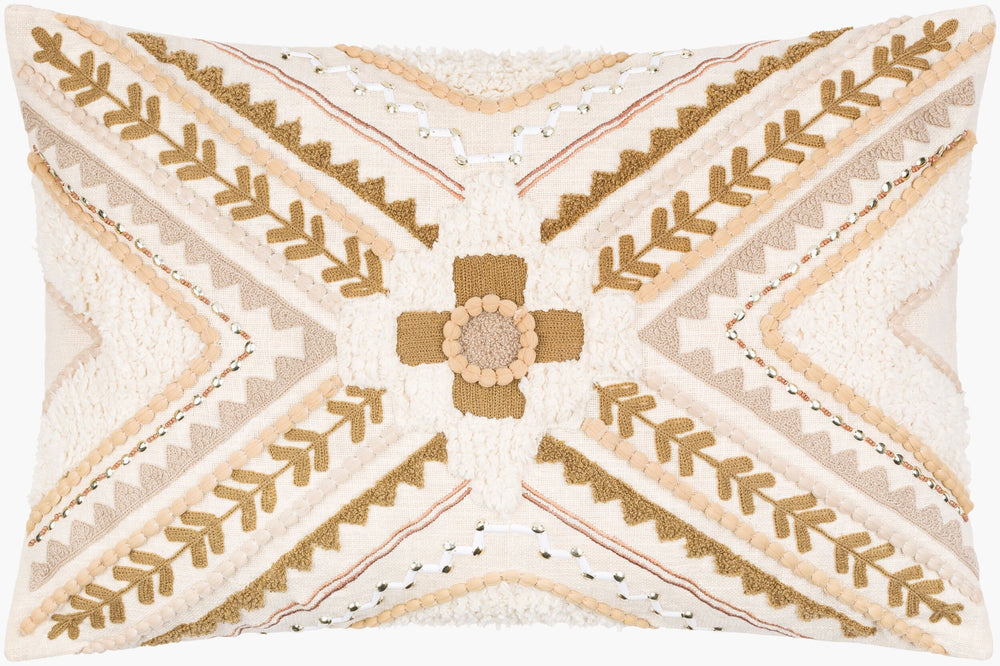 Surya Kenitra Elegant 13"L X 20"W Lumbar Pillow - Global Inspired Design For Chic Home Decor & Comfort Olive Cotton,Cotton Ktr001-1320p