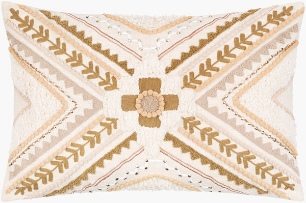 Surya Kenitra Elegant 13"L X 20"W Lumbar Pillow - Global Inspired Design For Chic Home Decor & Comfort Olive Cotton,Cotton Ktr001-1320p