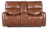 Crosby Zero Gravity Power Console Loveseat with Power Headrest and Lumbar Brown SS741-PHZL2C-080 Hooker Furniture