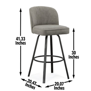 English Elm Steve Silver - Anaheim - Swivel Bar Chair - Dark Gray