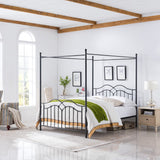 Christopher Knight Home® - Noble House - Earhart Traditional Iron Canopy Queen Bed Frame