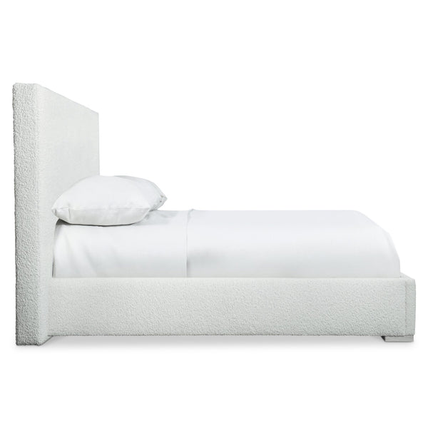 Bernhardt Bernhardt Solaria Queen Bouclé Upholstered Panel Bed With Weathered Bone Ash Feet, Rustic Modern Comfort K1763