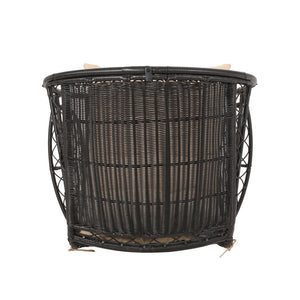 English Elm Christopher Knight Home® - MALIA Wicker Standing Basket Chair with Water-Resistant Cushion, Iron Frame, Handcrafted Outdoor Cozy Retreat Brown 68018.00BTN