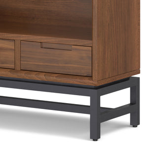 English Elm Banting Mid-Century Bookcase - Stylish Walnut Veneer With Adjustable Shelves & Industrial Frame B136P158467