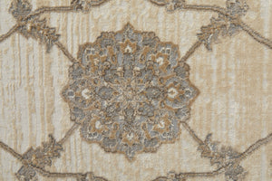 Feizy Rugs Celene Vintage-inspired Floral Rug - Elegant Neutral Palette, Power Loomed For Timeless Style Tan,Ivory,Brown Viscose,Polyester Cel39kzfbgegrye70