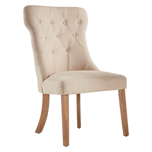 Homelegance By Top-Line Marsean Button Tufted Dining Chairs (Set of 2) Natural Rubberwood