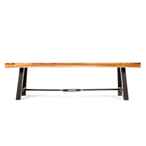English Elm Catriona Solid Acacia Outdoor Bench Slatted Hardwood Patio Garden Seating 57240.00