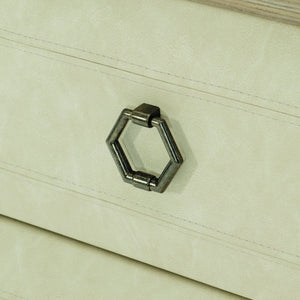 Bernhardt Bernhardt Santa Barbara Nightstand With 3 Fabric-Wrapped Drawers, Warm Oak Finish, Vintage Nickel Accents 385216