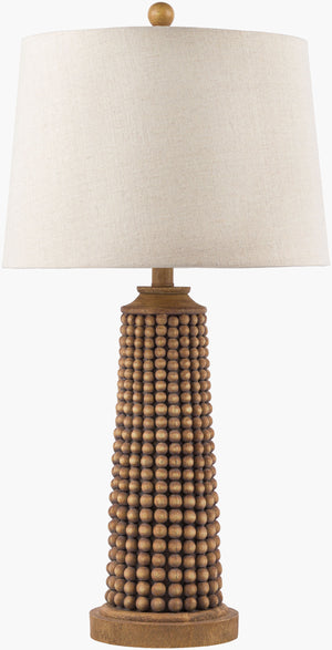 Surya Kaul 29" Modern Accent Table Lamp - Stylish Global Design For Living Room & Bedroom Decor Upgrade Body, Tan,Base, Tan,Shade (Outside), Beige,Shade (Inside), White,Finial, Tan,Harp, Metallic ,Nickel,Cord, Translucent Resin,Composition,Linen,Polyester,Resin Kul-001